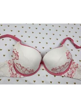 Victorias Secret Body By Perfect Shape Bra Red Lace 34D
